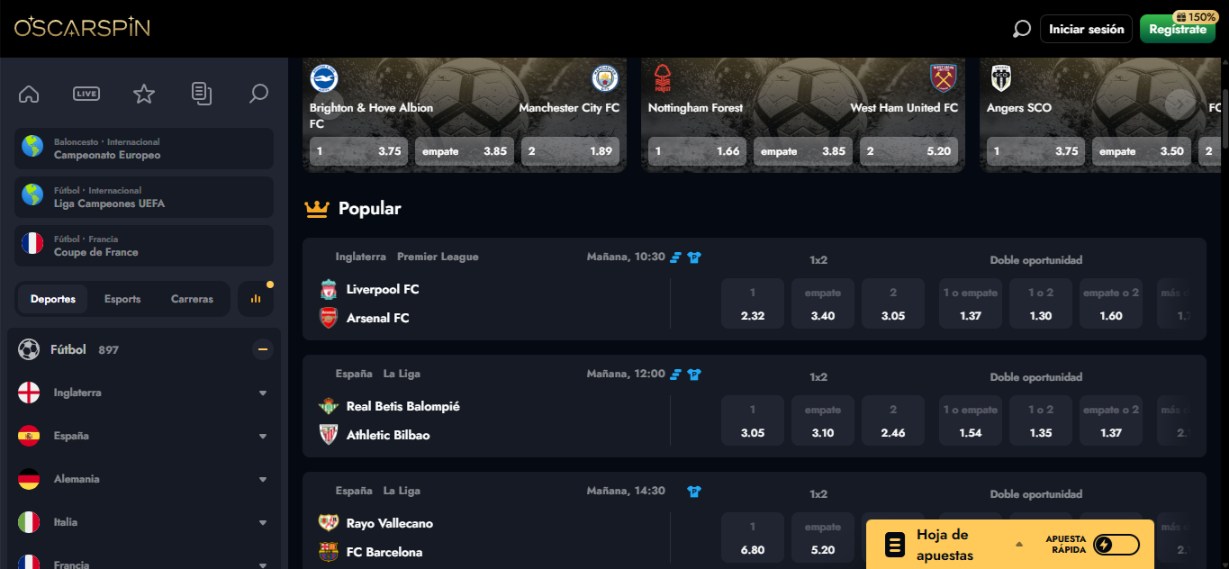 Página Inicial de Oscarspin